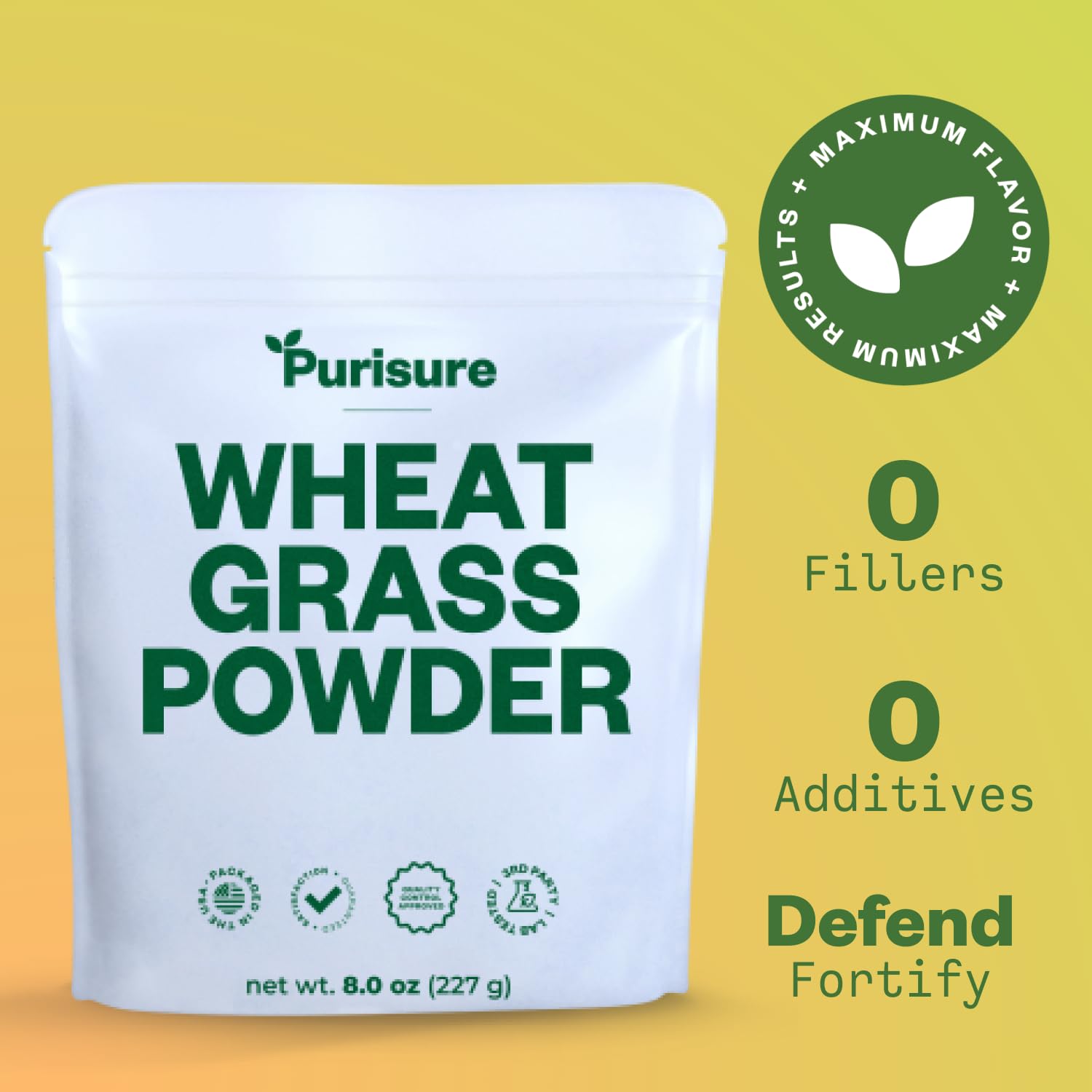 Organic Wheatgrass Powder 8oz - Premium Wheat Grass Superfood for Smoothies, Juices & Salads | Rich in Vitamins, Fiber & Minerals for Immunity Boost | 76 Servings | Perfect for Detox, Energy & Wellness Drinks