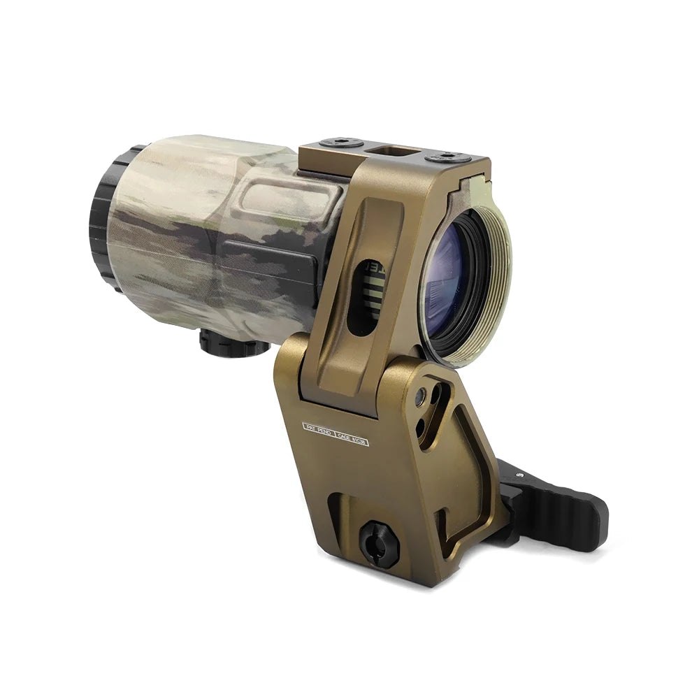 Tactical G45 5X Magnifier Scope with FAST FTC Mount - Compatible with Airsoft Guns - US Flag Markings - Black & FDE Color Options - Perfect for Outdoor Shooting, Hunting, and Tactical Training