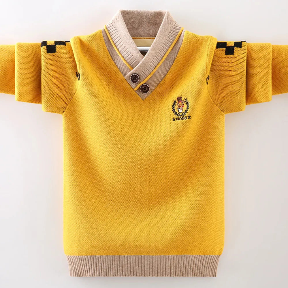 Kids' Cotton Knit Pullover Sweater - Warm Winter Clothes for Boys & Girls | Cozy Outfit for School, Play & Outdoor Activities