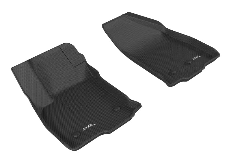 3D MAXpider Kagu Custom Fit Floor Mats for 2016-2019 Chevrolet Volt - 1st Row All-Weather Protection (Black) | Perfect for Daily Commutes, Road Trips & Winter Driving