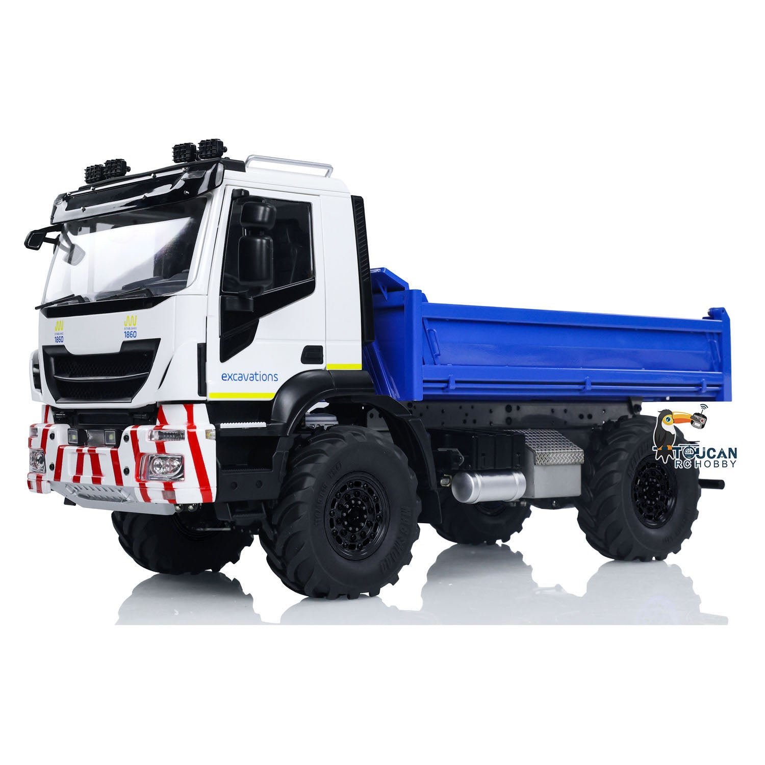 1/14 Scale 4x4 Metal RC Hydraulic Dumper Truck with Snow Blade - Remote Control Tipper Car with Realistic Sound, LED Lights, Pre-Assembled & Painted Body, ESC & Servo - Perfect for Construction Play, Snow Removal & Off-Road Adventure