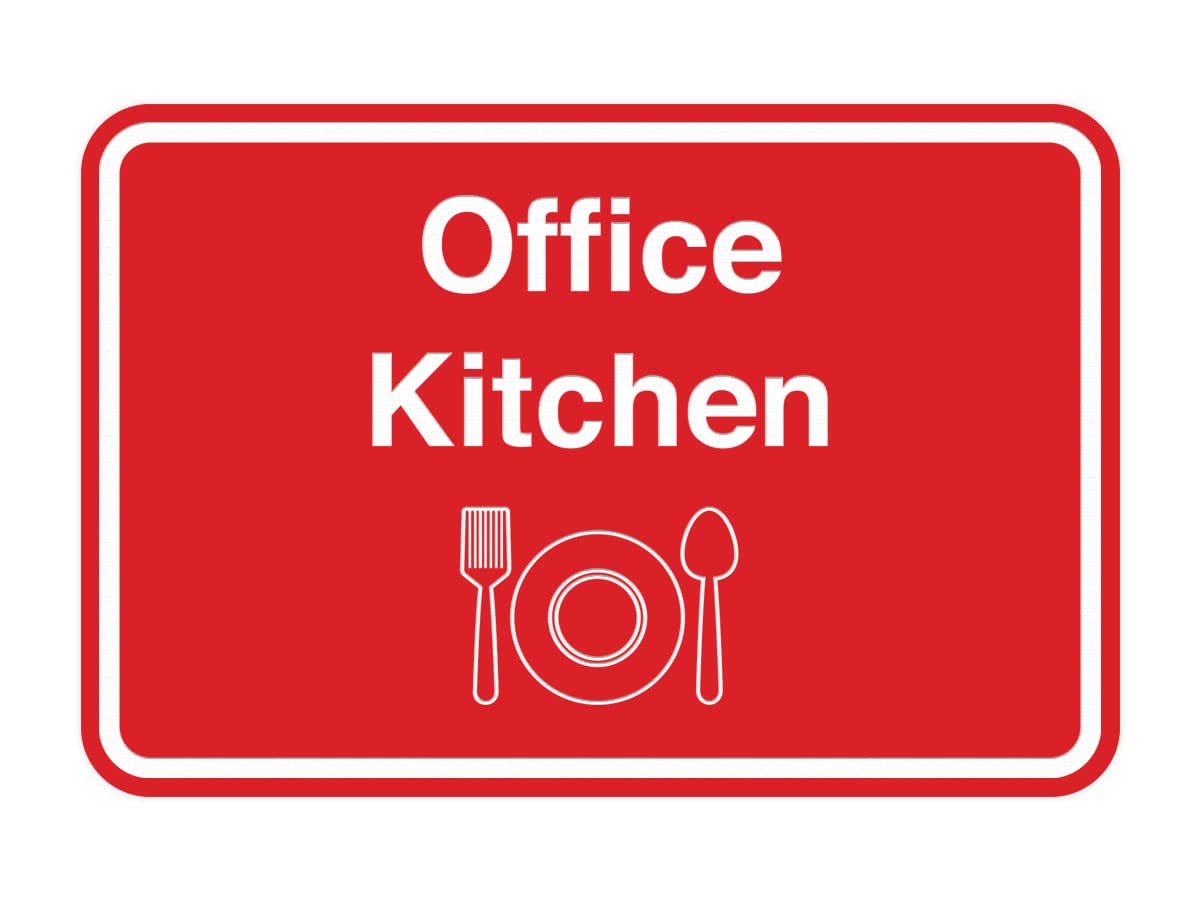 Vintage Red Framed Office & Kitchen Wall Sign - Medium Size - Perfect for Home Decor, Office Inspiration & Gift Giving