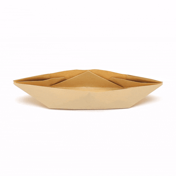 Eco-Friendly 12 oz Kraft Paper Origami Boats - Greaseproof Food Containers (13.5