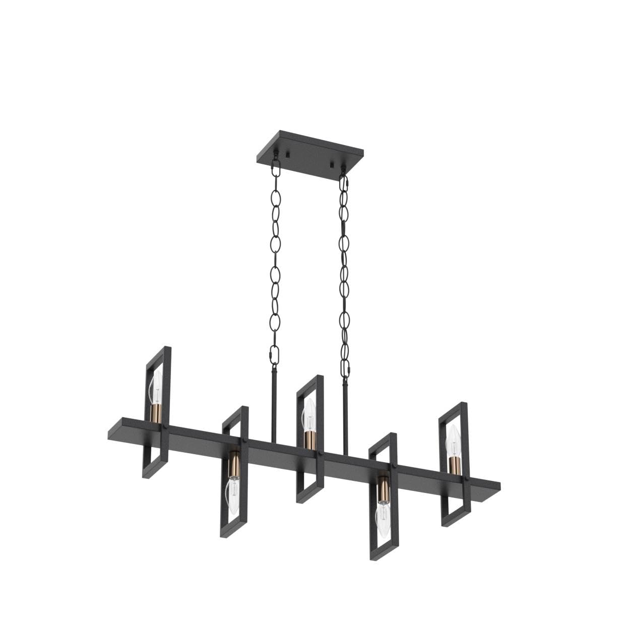 Modern Farmhouse Chandelier - 5-Light Gold Dining Room Chandelier with 32