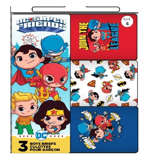 DC Super Friends Boys Underwear 3-Pack - Superhero Printed Kids' Underwear - Soft Cotton Briefs for Toddlers & Boys - Perfect for Playtime, School & Everyday Wear