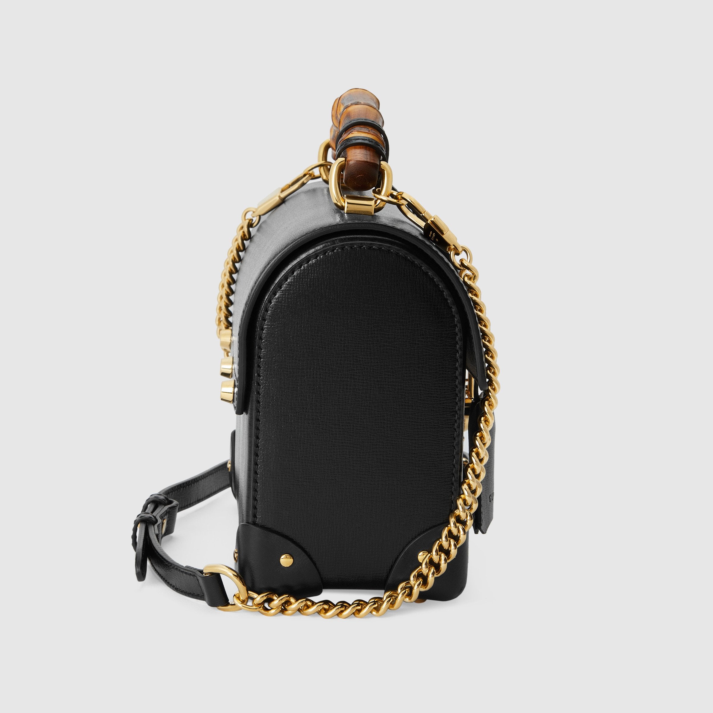 Gucci Padlock Small Bamboo Shoulder Bag for Women - Black Leather Crossbody Purse with Gold Hardware | Perfect for Work, Travel & Evening Events