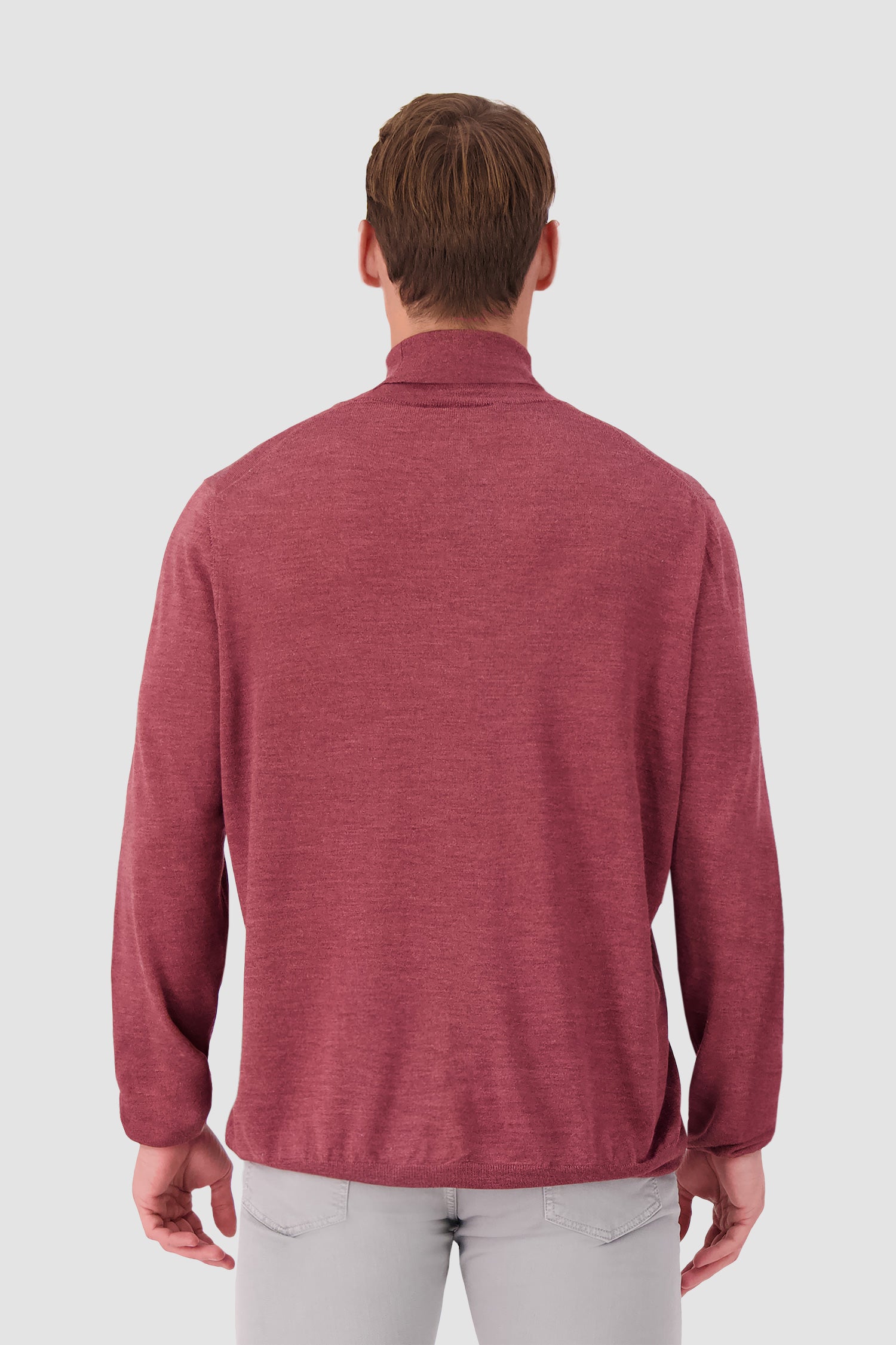 Barba Napoli Red High Neck Ciclista Sweater for Women - Italian Wool Knit Pullover - Winter Warm Fashion Top for Casual & Office Wear