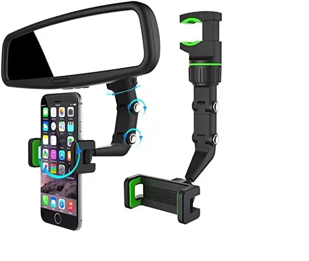 360° Rotatable Car Phone Holder - AIpogn Universal Auto Rearview Mirror & Seat Clip Mount for iPhone & Android - Perfect for GPS Navigation, Hands-Free Calling & Road Trips