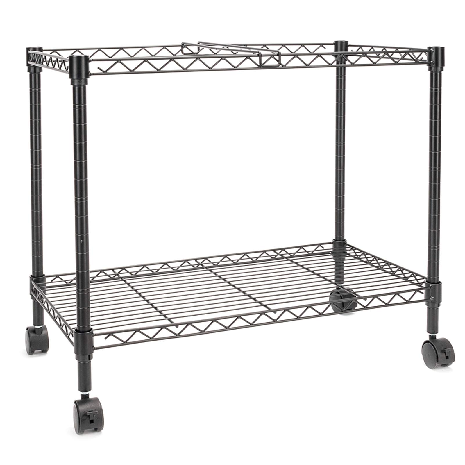 Zmsty Single Tier Metal Rolling File Cart - Mobile Storage Shelf Rack for Letter Size Office Supplies - Carbon Steel Black Organizer - Perfect for Office, Classroom & Home Organization