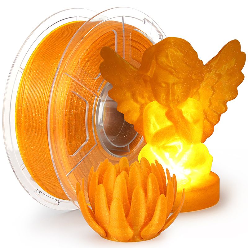 D3D Premium PLA Clear Glitter Filament 1.75mm - Bambu Lab AMS Compatible, 1kg Spool, Multiple Color Options for 3D Printing, DIY Crafts & Cosplay Props
