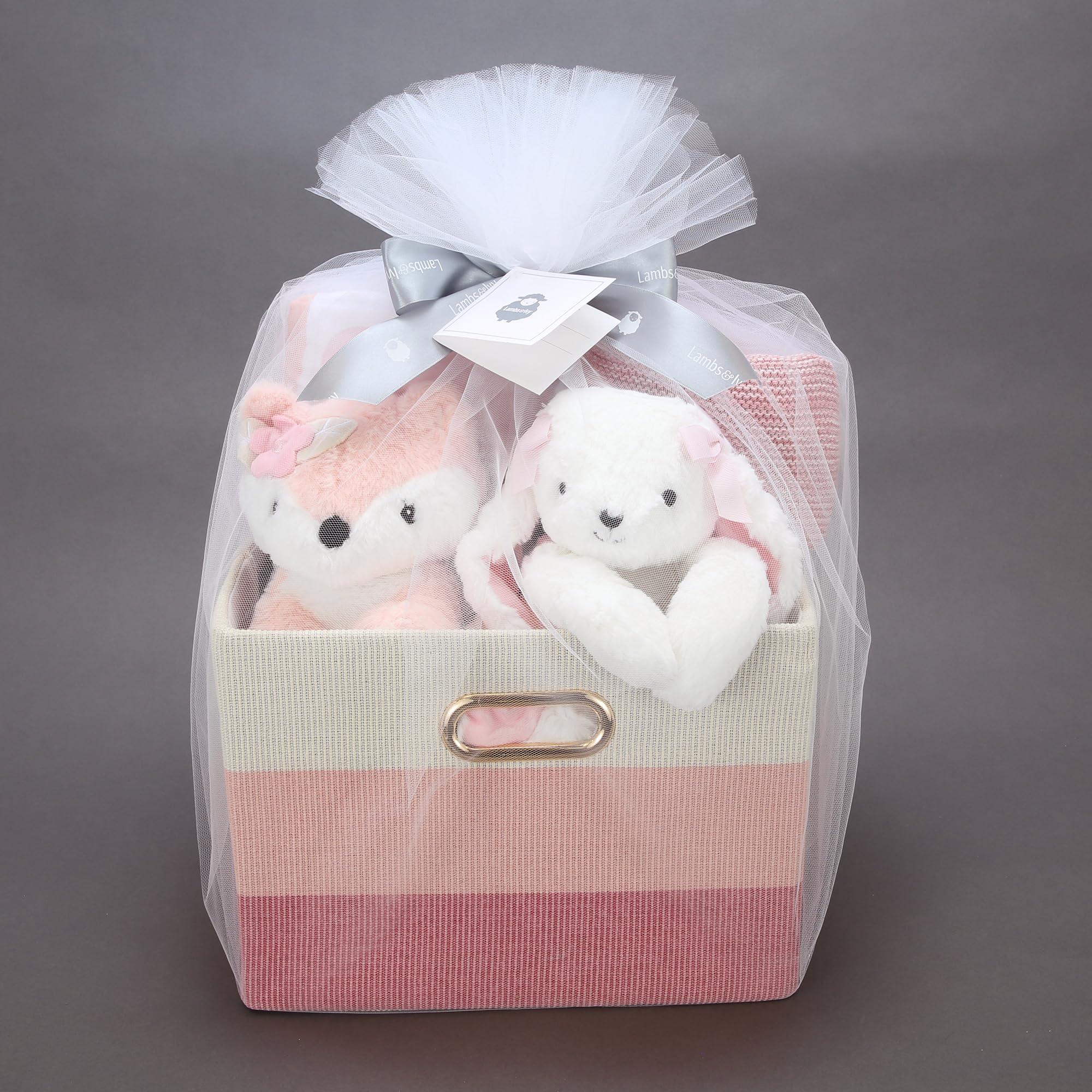 Lambs & Ivy Pink and White 5-Piece Luxury Baby Gift Set - Perfect for Newborns, Infants, Baby Showers & Christening Gifts