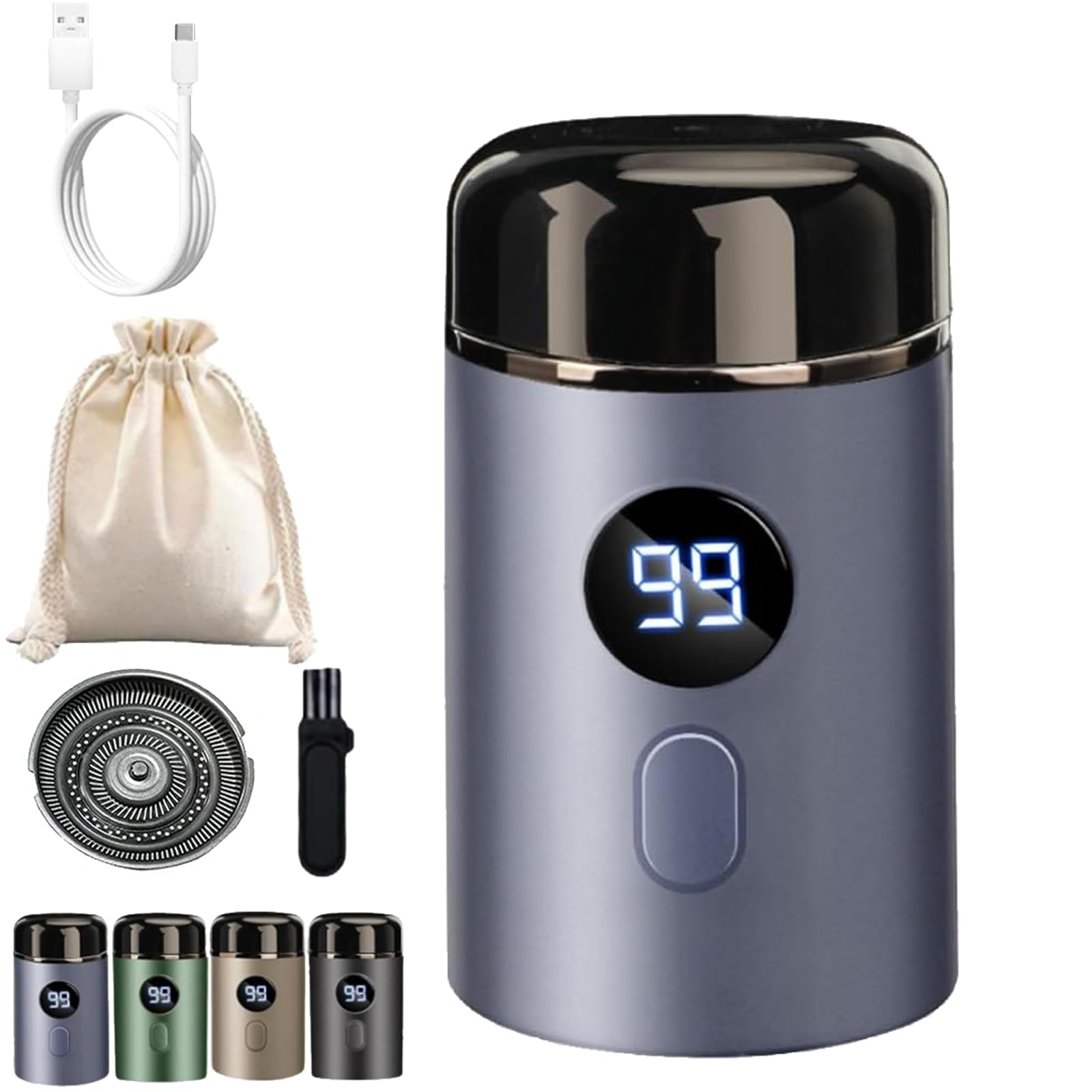 Vishopee 2025 Upgraded Mini Portable Electric Shaver - Rechargeable Waterproof Dry/Wet Dual Use Travel Razor for Men & Women (Blue) | Perfect for Home, Travel, Gym & Quick Grooming On-The-Go