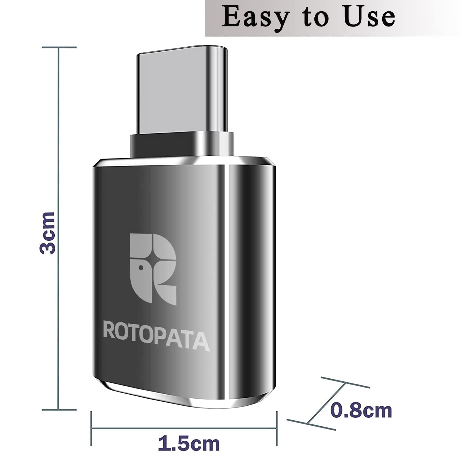 ROTOPATA 2 Pack USB C to USB 3.0 Female Adapter, OTG Type C Converter for MacBook Pro 2019/2020, MacBook Air, Samsung Galaxy, iPhone 15 - Perfect for Data Transfer, Charging & Connecting Peripherals