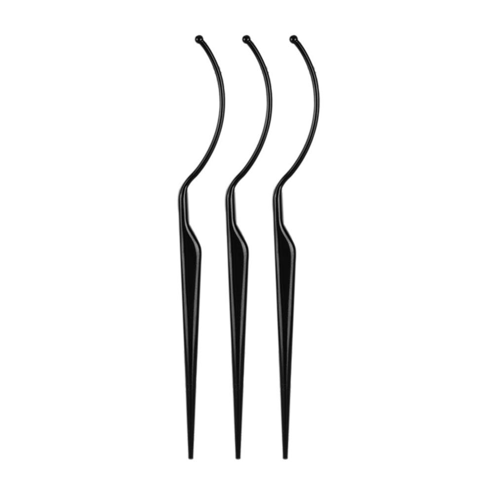 Minkissy 3Pcs False Eyelash Holder & Display Sticks - Professional Eyelash Extension Tools for Lash Artists, Black Lash Fitter Try-On Wands - Perfect for Salon, Makeup Studio & Home Use
