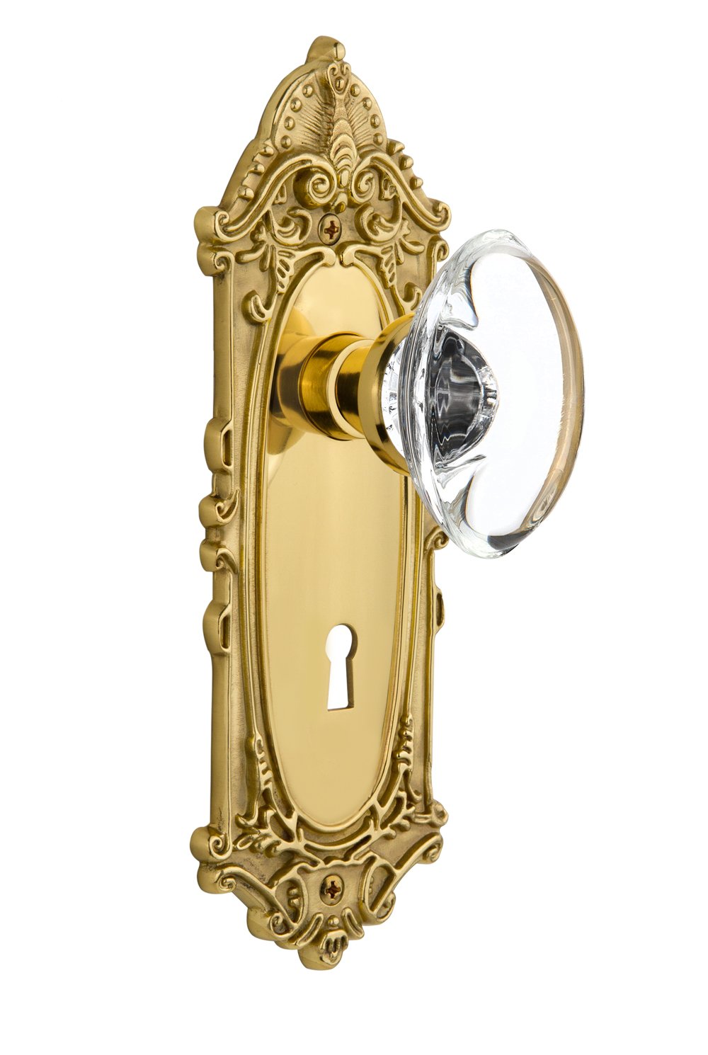 Nostalgic Warehouse Victorian Keyhole Oval Clear Crystal Glass Knob - 2.375