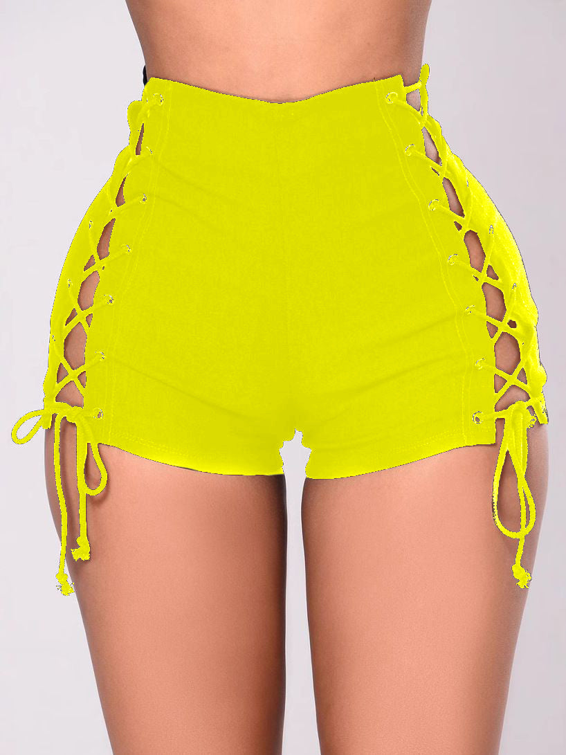 Sexy Hollow Out Drawstring Shorts for Women - Perfect for Summer, Beach, and Casual Wear