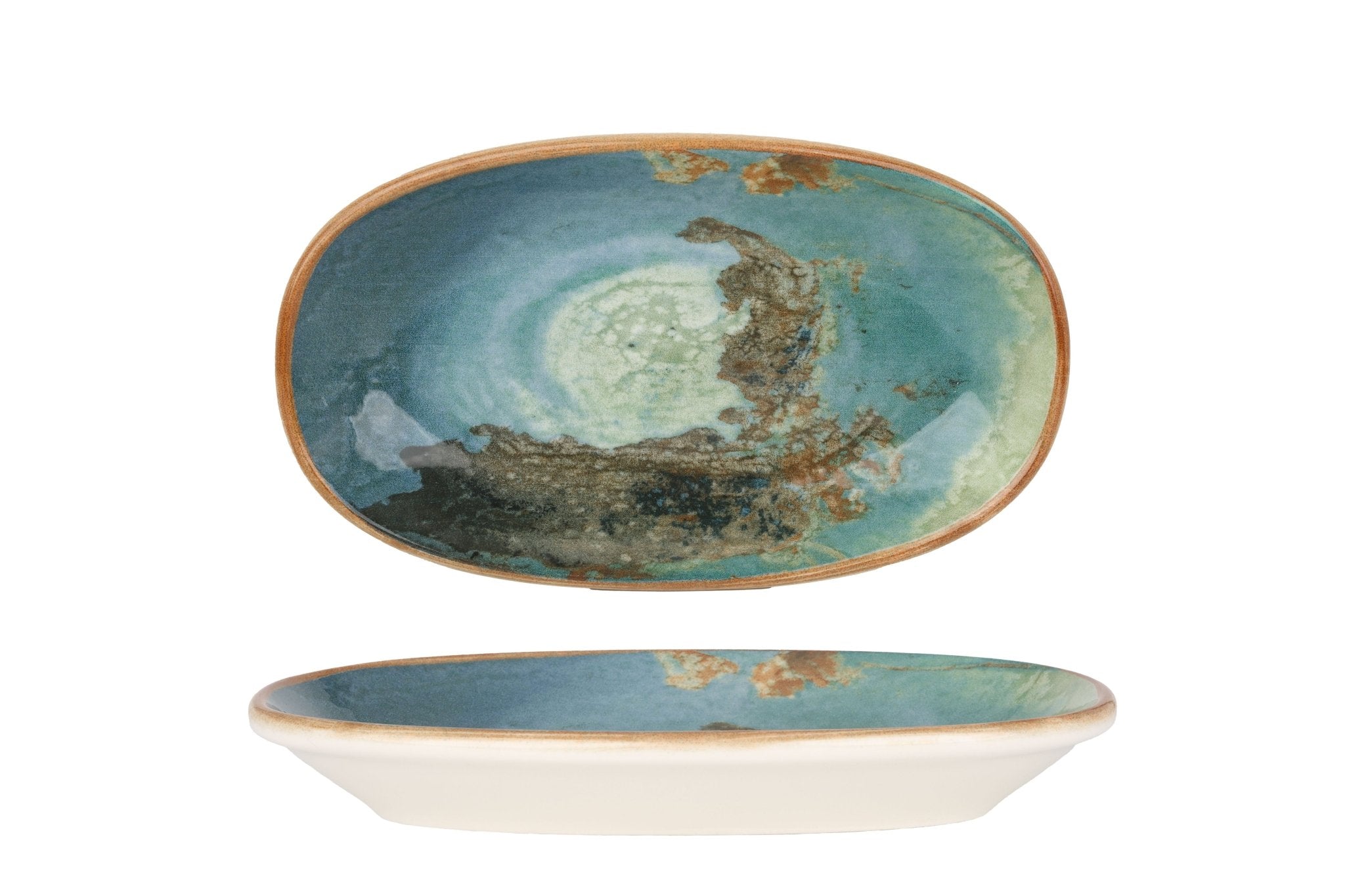 Futura Service Plate 19x11 cm - Elegant Porcelain Appetizer Plate for Restaurants, Catering & Home Dining - Perfect for Serving Hors d'oeuvres, Desserts & Small Dishes