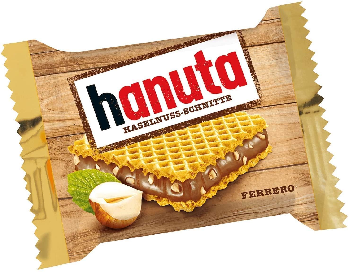 Ferrero Hanuta Hazelnut Chocolate Coated Wafer Cookies 220g - Imported Italian Snack for Gifts, Parties & Dessert Lovers