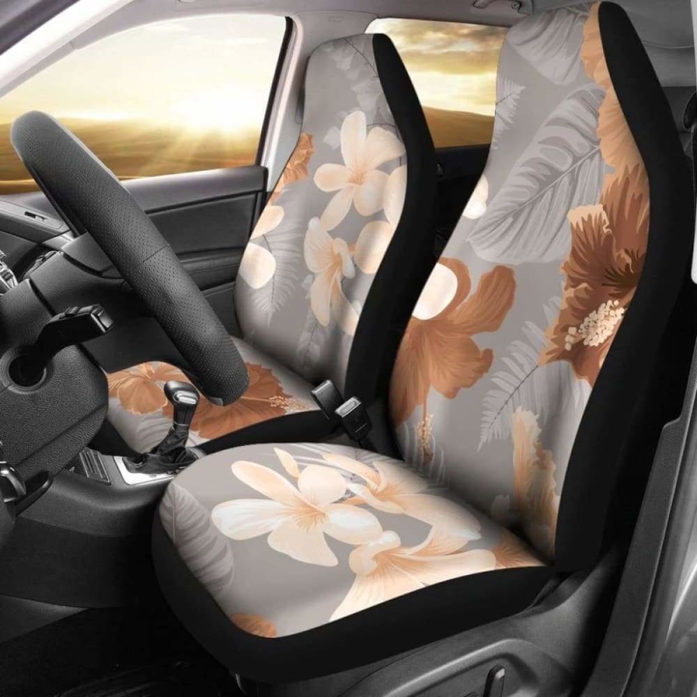 Premium Brown Floral Car Seat Covers - Universal Fit for Cars, SUVs & Trucks - Soft & Durable Protection - Perfect for Daily Commute, Road Trips & Family Travel