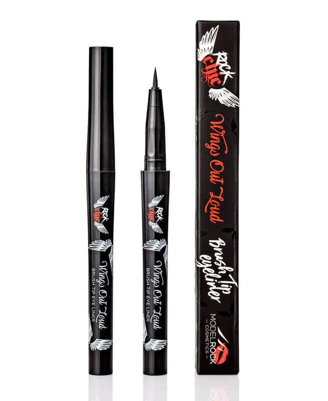 Modelrock Wings Out Loud Brush Tip Liner - Professional Waterproof Eyeliner for Winged & Cat Eye Makeup - Perfect for Daily Wear, Parties & Special Occasions