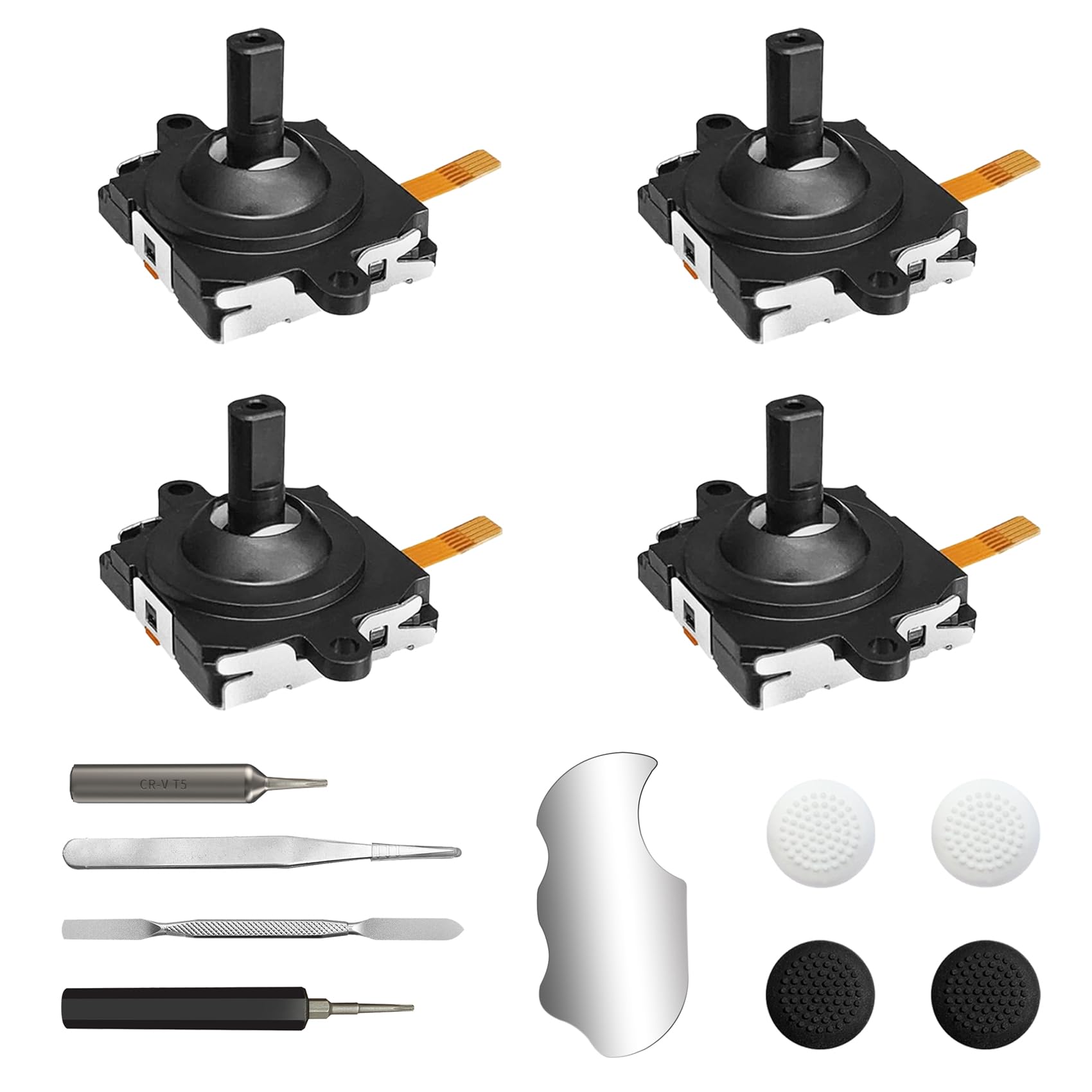 Oculus Quest 2 Controller Joystick Replacement Kit - 13-in-1 Repair Accessories for Meta Quest 2 (Black) | Fix Drift, Enhance Gaming Experience for VR Headsets