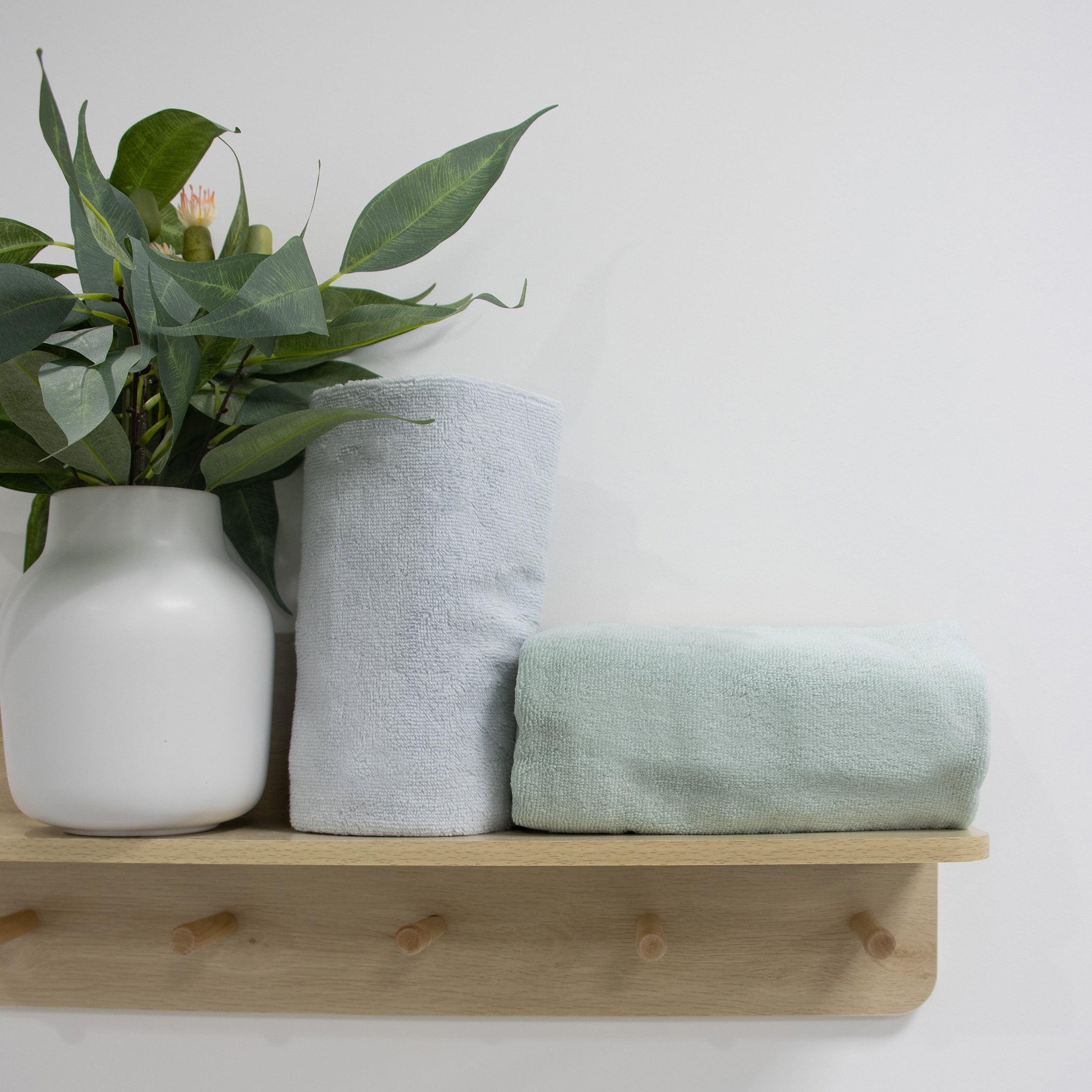 Premium Nordic 2-Pack Bath Towels - Dusty Sky & Dusty Mint Colors | Soft Absorbent Quick-Dry Towels for Spa, Bathroom, Pool & Beach Use