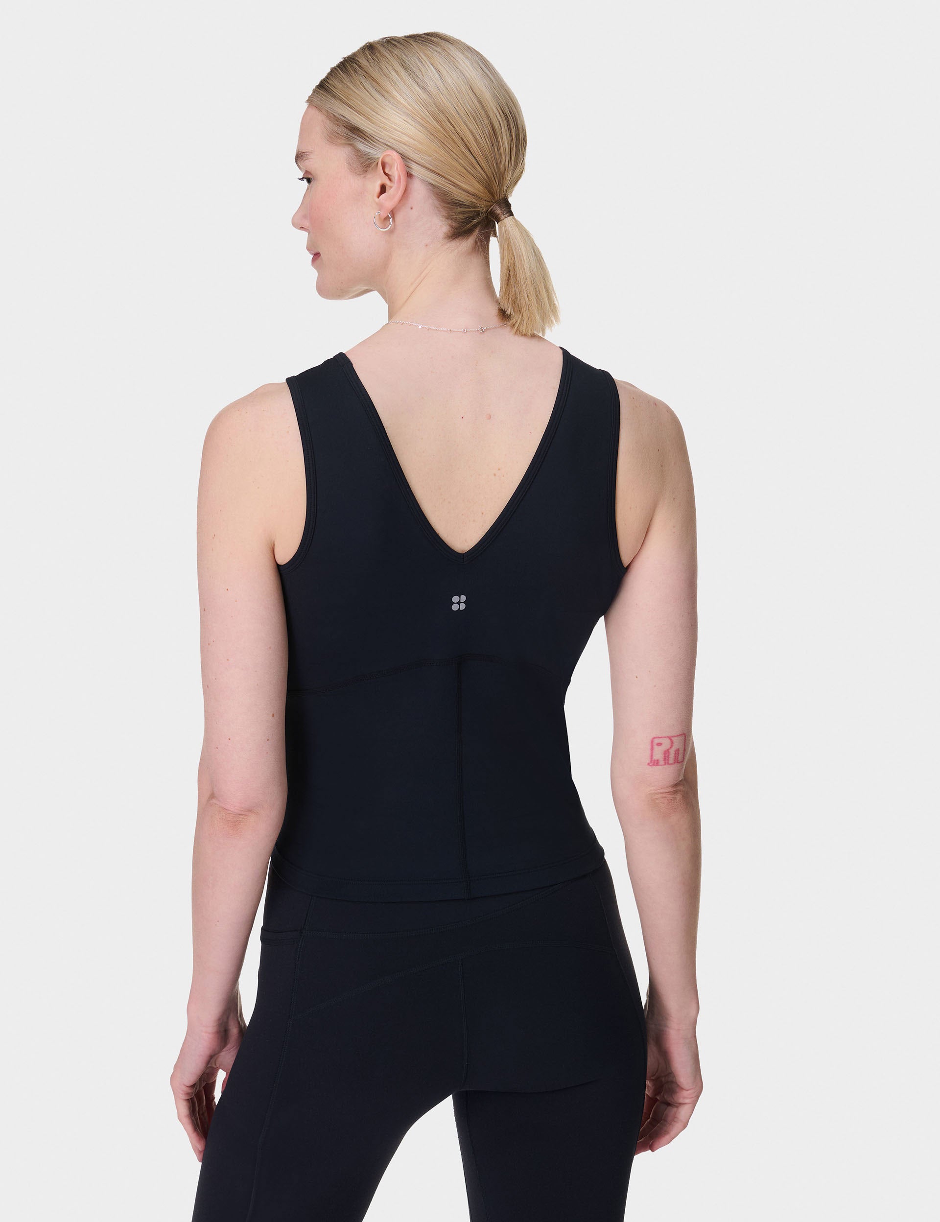 Gaia V Neck Tank Top for Women - Soft Stretch Black Camisole | Perfect for Layering, Yoga & Casual Wear