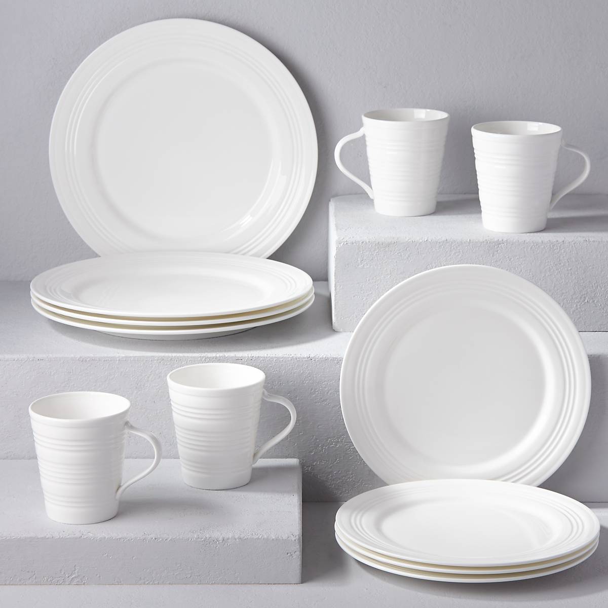 12-Piece Tin Can Alley Four Degree Dinnerware Set - Elegant & Durable Tableware for Everyday Dining, Parties & Special Occasions