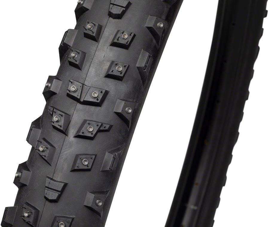 45NRTH Wrathchild Tubeless Mountain Bike Tire - 29 x 2.6 Folding Black 120 TPI for Winter & Snow Cycling - Durable Concave Design for Extreme Traction on Ice & Snowy Trails