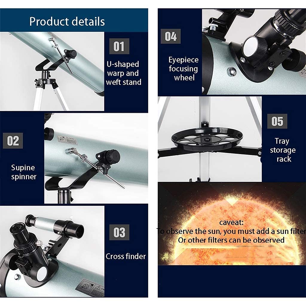 CCKUHN 125mm Aperture Reflecting Telescope for Astronomy - Perfect Telescope for Kids & Beginners with Adjustable Tripod & 5X24 Finder | Ideal for Stargazing, Moon Observation & Outdoor Exploration