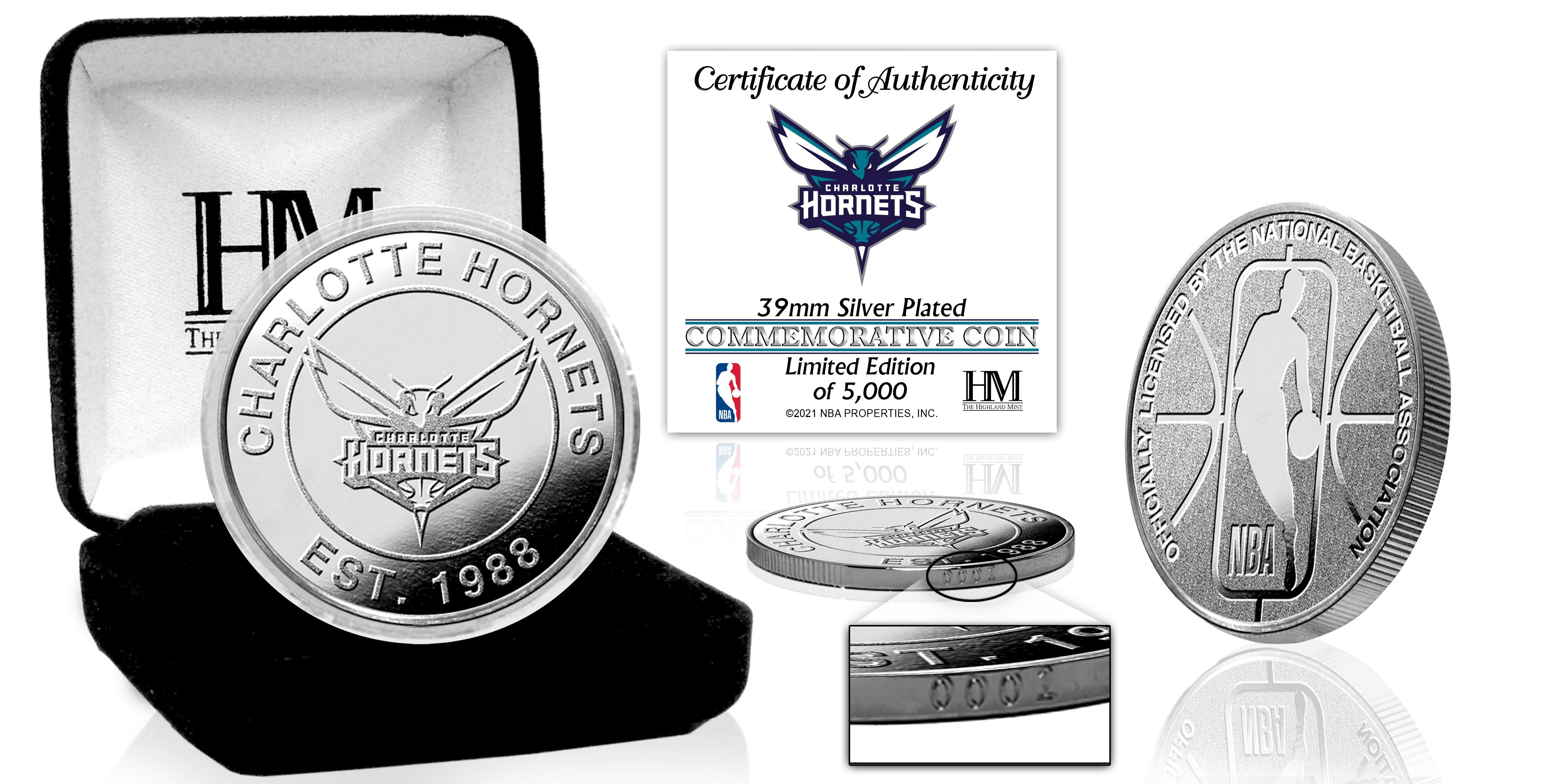 Charlotte Hornets Commemorative Silver Mint Coin – Limited Edition NBA Collectible for Fans & Gift Giving – Perfect for Sports Memorabilia Displays & Special Occasions