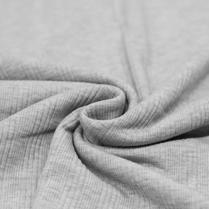 Irregular Rib Knit Sweater - Light Grey Melange Women's Pullover | Cozy Casual Wear for Fall & Winter Fashion