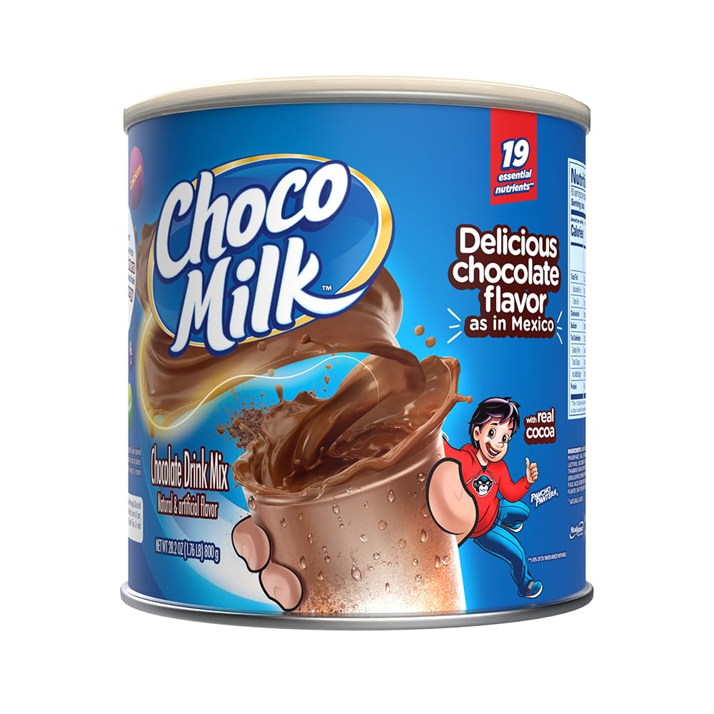 Choco Milk Chocolate Powder Drink Mix - 19 Essential Vitamins for Kids - Instant Breakfast & Nutritional Drink - 28 oz - Perfect for School Lunches & After-School Snacks