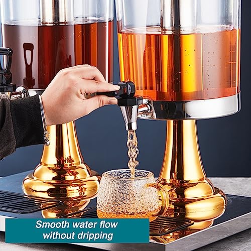 24L Commercial Cold Beverage Dispenser with Dual Juice Spouts - Heavy Duty 3-Head Drink Dispenser for Bars, Hotels, Parties & Events - Perfect for Lemonade, Iced Tea & Party Drinks