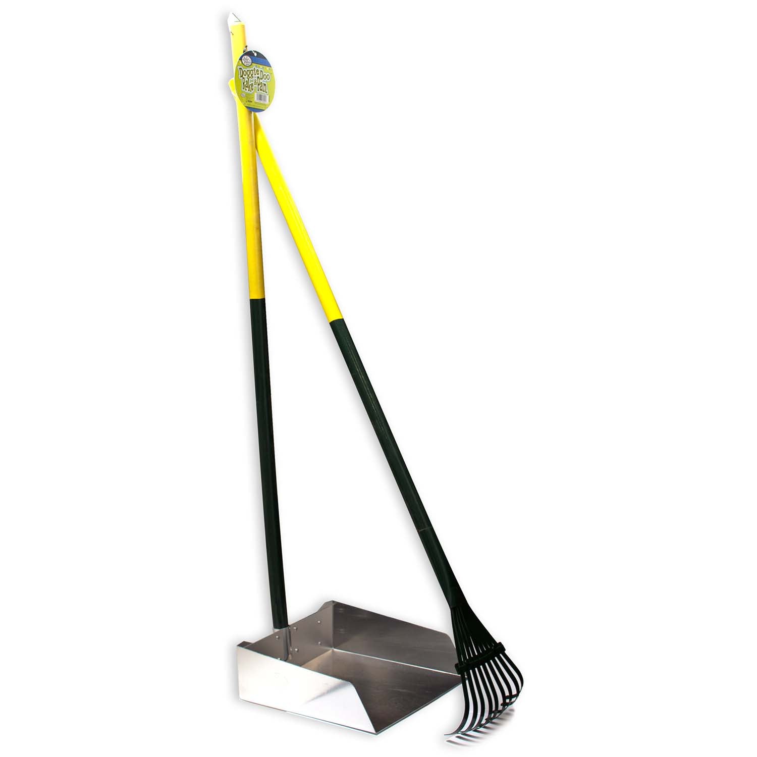 Premium Dog Rake & Scooper Set for Easy Pet Waste Cleanup - Heavy Duty Stainless Steel Pooper Scooper with Long Handle for Backyards, Parks & Dog Walking