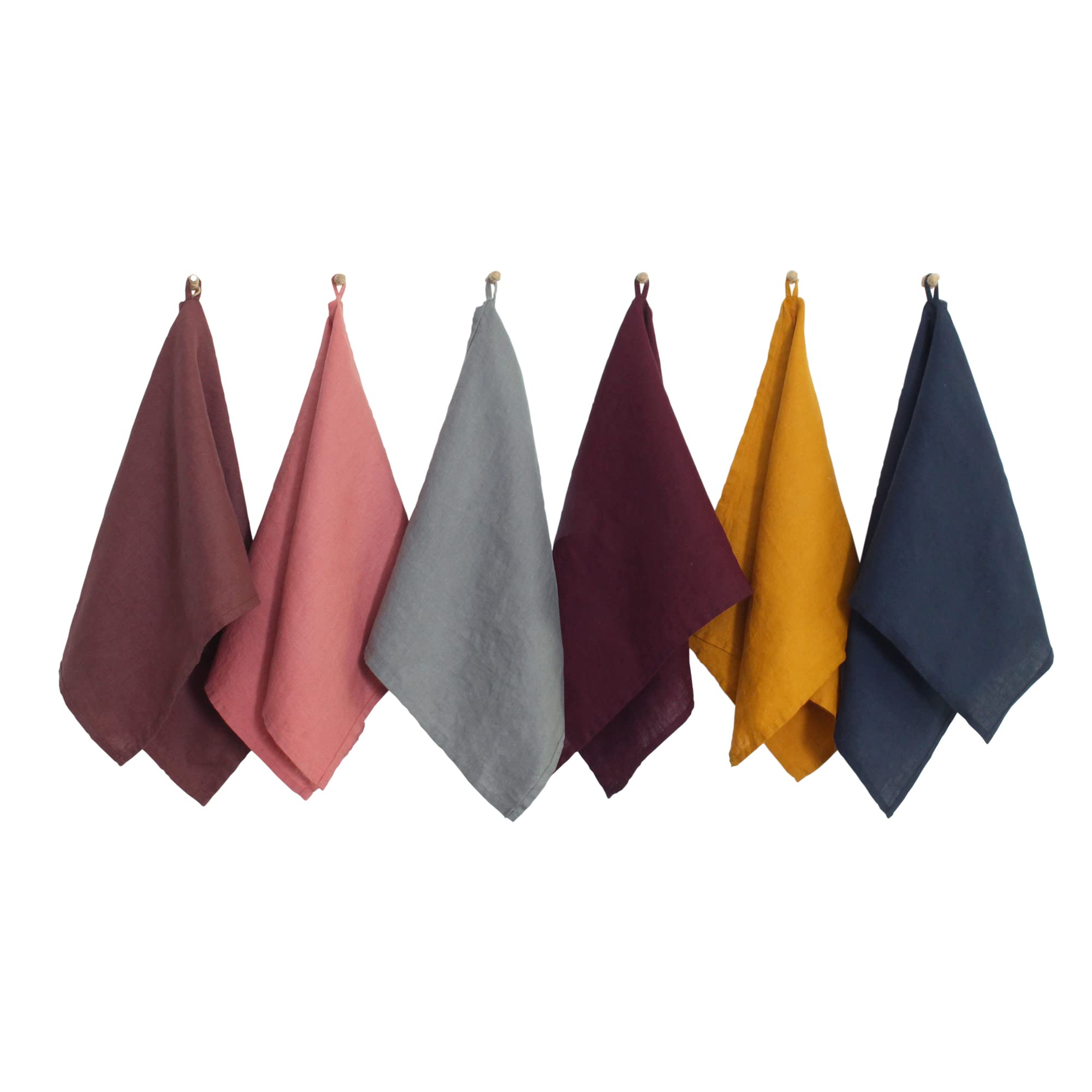 Premium 100% European Flax Linen Kitchen Towels Set of 6 (14