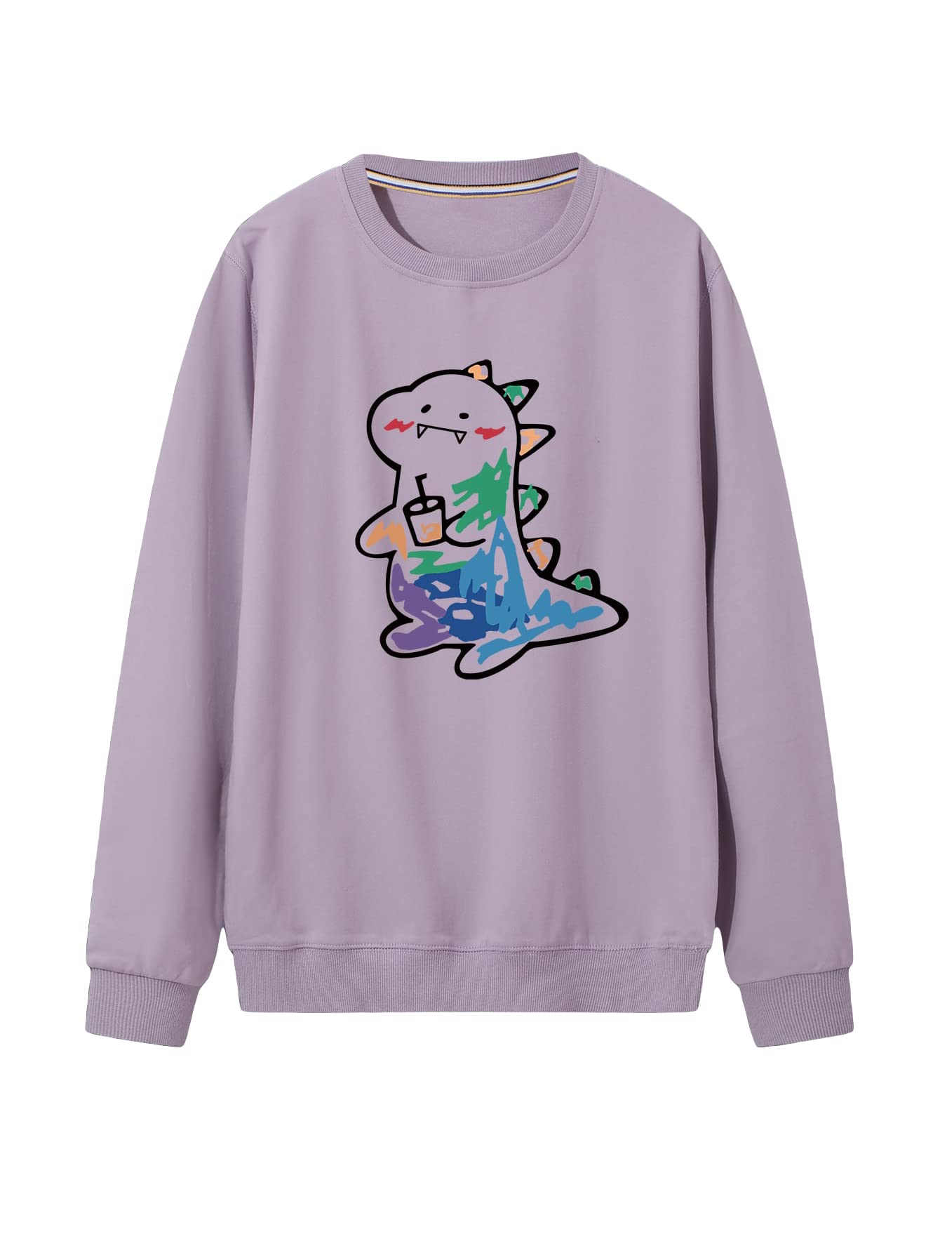 MAKEMECHIC Men's Casual Dinosaur Graphic Sweatshirt - Soft Crewneck Pullover Hoodie for Streetwear, Lounge & Outdoor Activities