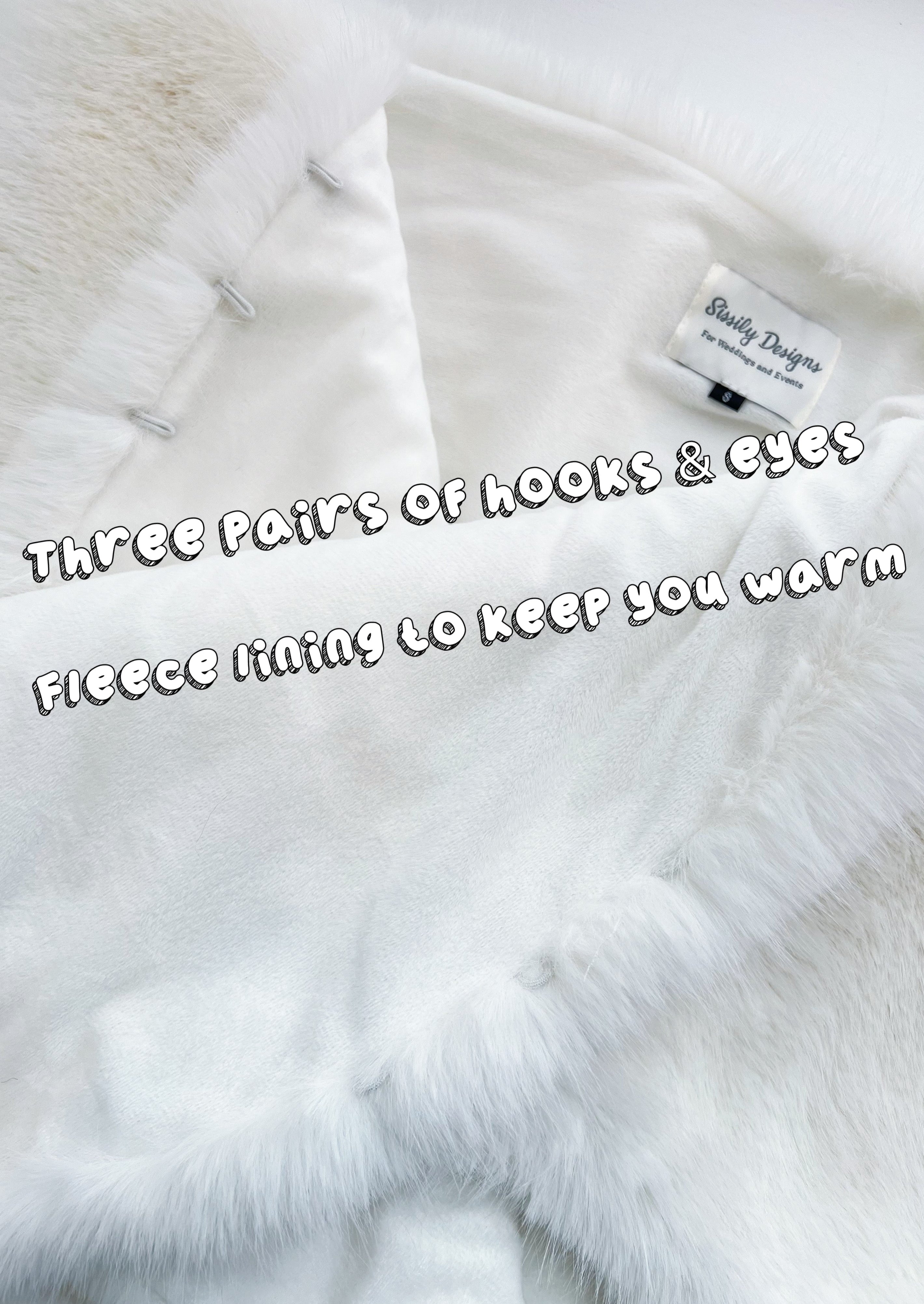 Light Ivory Bridal Fur Shawl with Fleece Lining - Elegant Winter Wedding Accessory for Brides, Bridesmaids & Formal Events (Butterfly Ivy07) - Perfect for Outdoor Ceremonies, Photo Shoots & Cold Weather Occasions
