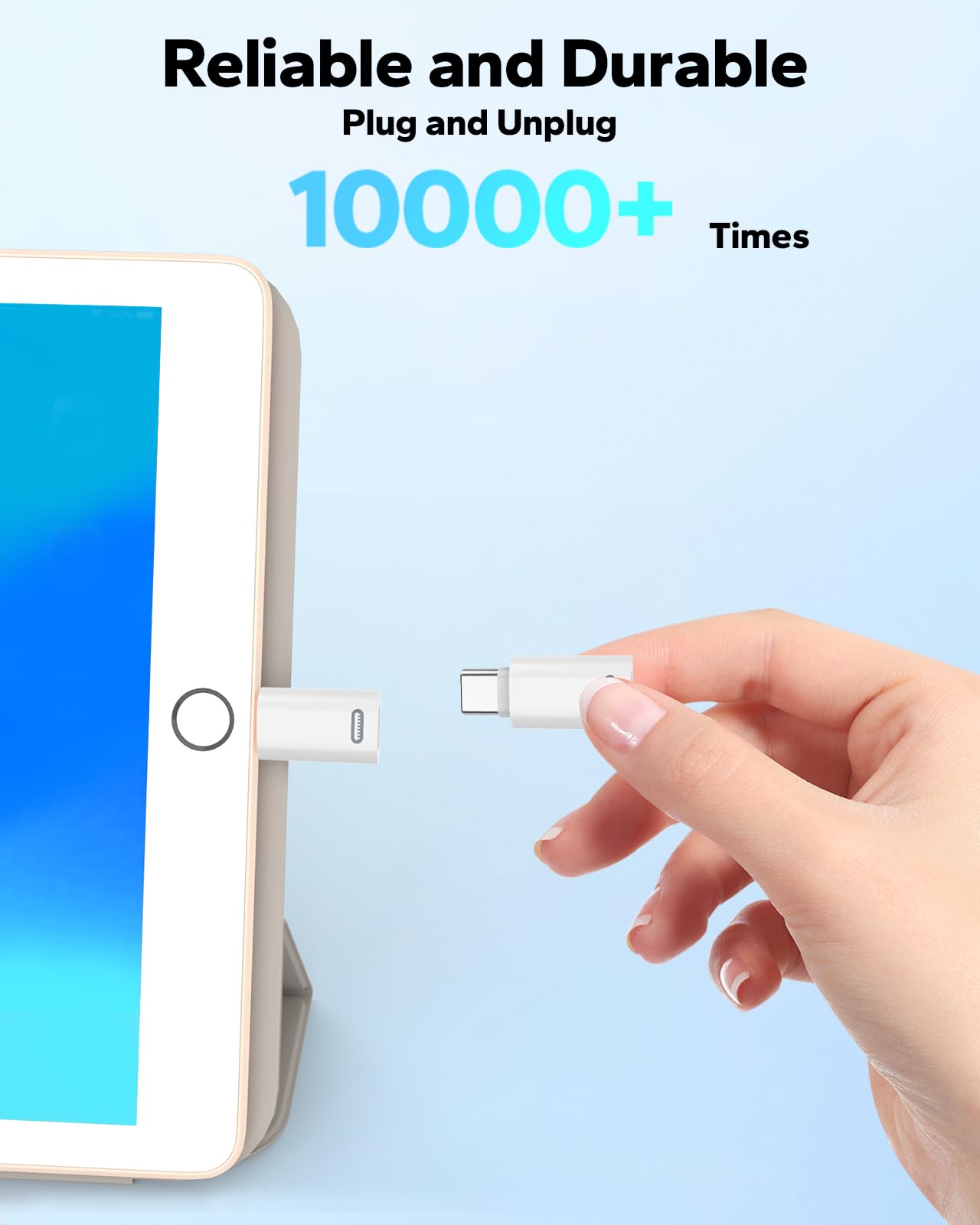 MoKo 4-Pack Lightning to USB C Adapter - Fast Charging Compatible with iPhone 15/16 Pro/Pro Max/Plus, Galaxy S24, iPad - White PD Charger Adapter for Travel, Home & Office Use