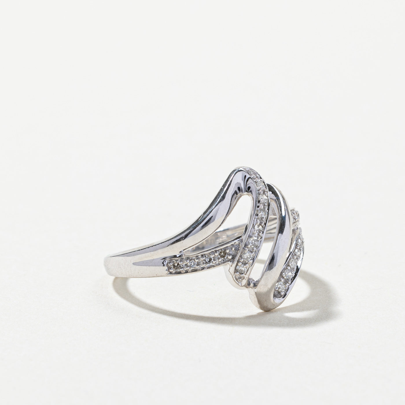 0.10ctw Bypass Diamond Ring - Size 7.5 | Elegant Wedding Band, Anniversary Gift for Her | Perfect for Engagement, Proposals & Special Occasions