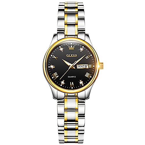 gold band black dial