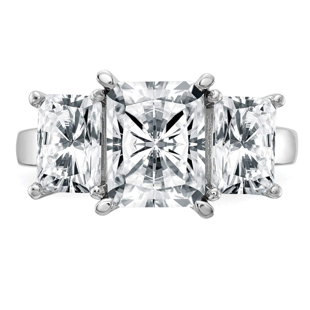 14K White Gold Octagon Radiant Engagement Ring for Wedding Proposal