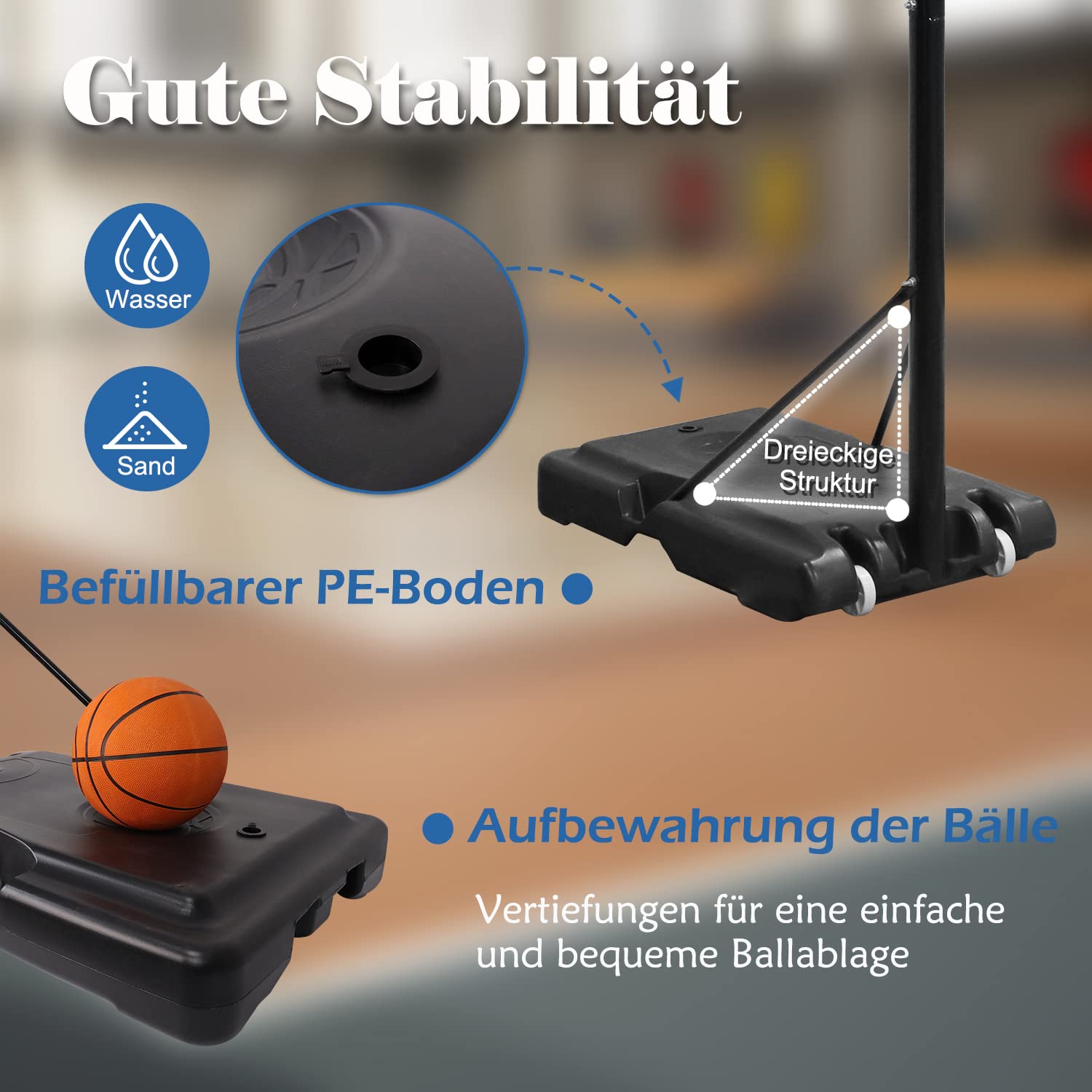 NAIZY 305cm Adjustable Height Basketball Hoop with Wheels - Outdoor Basketball Goal System for Kids & Adults - Perfect for Driveway, Backyard, and Park Play
