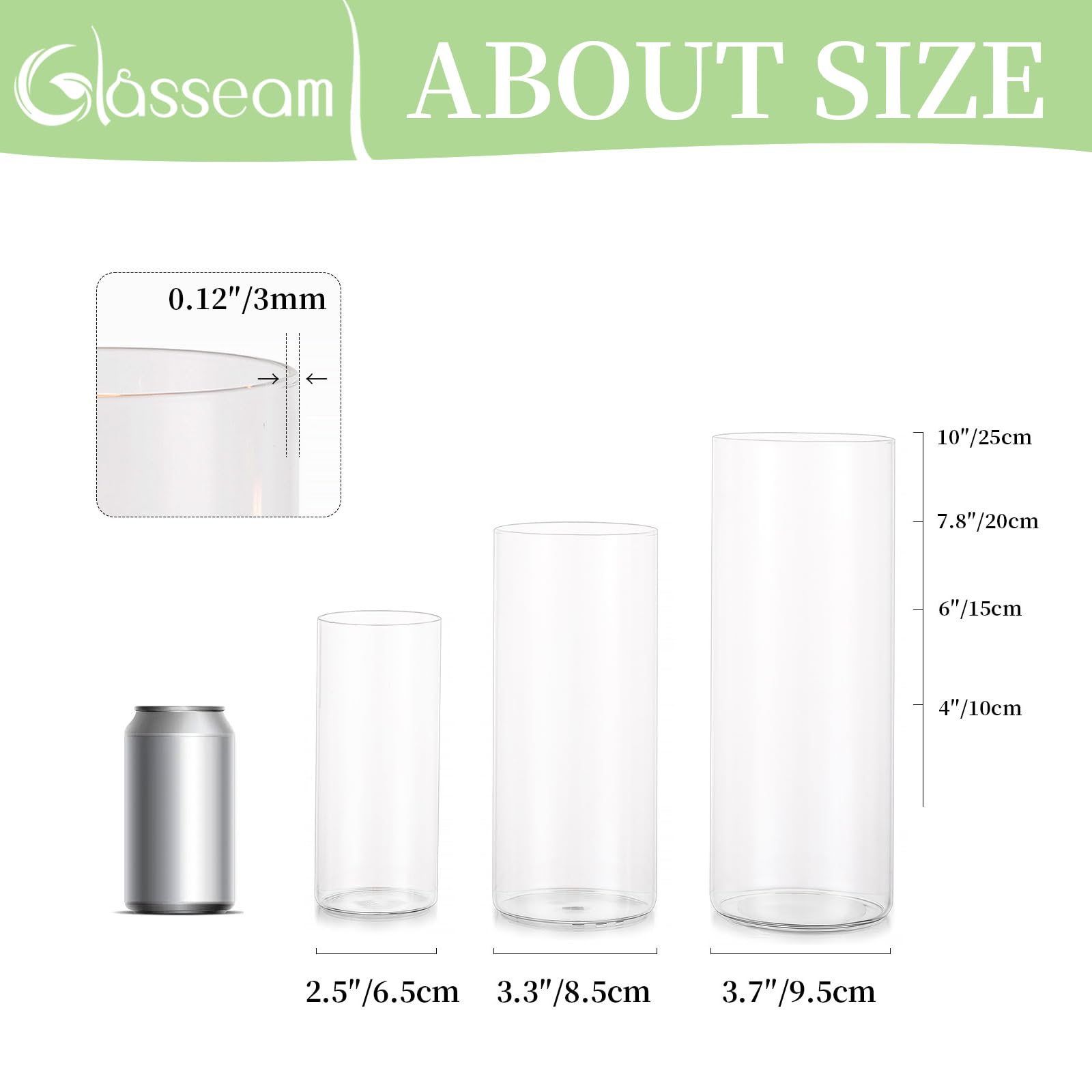 30-Piece Clear Glass Cylinder Vase Set - Modern Hurricane Candle Holders for Wedding Centerpieces, Floating Candles & Flower Arrangements - Bulk Cylinder Vases for Home Decor, Party & Event Table Decorations