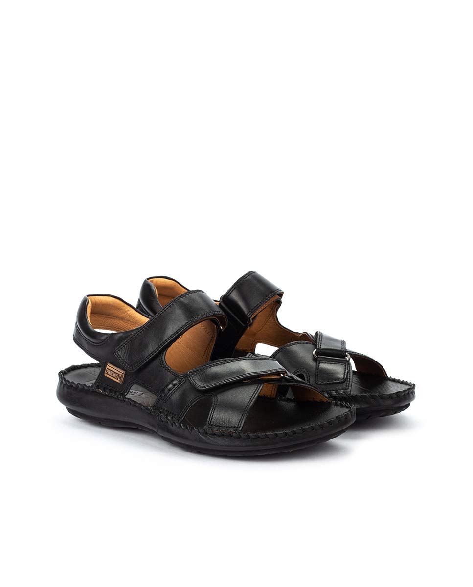 PIKOLINOS Men's Leather Flat Sandals - Comfortable & Stylish Tarifa Sandals for Casual Wear, Beach & Summer Outfits