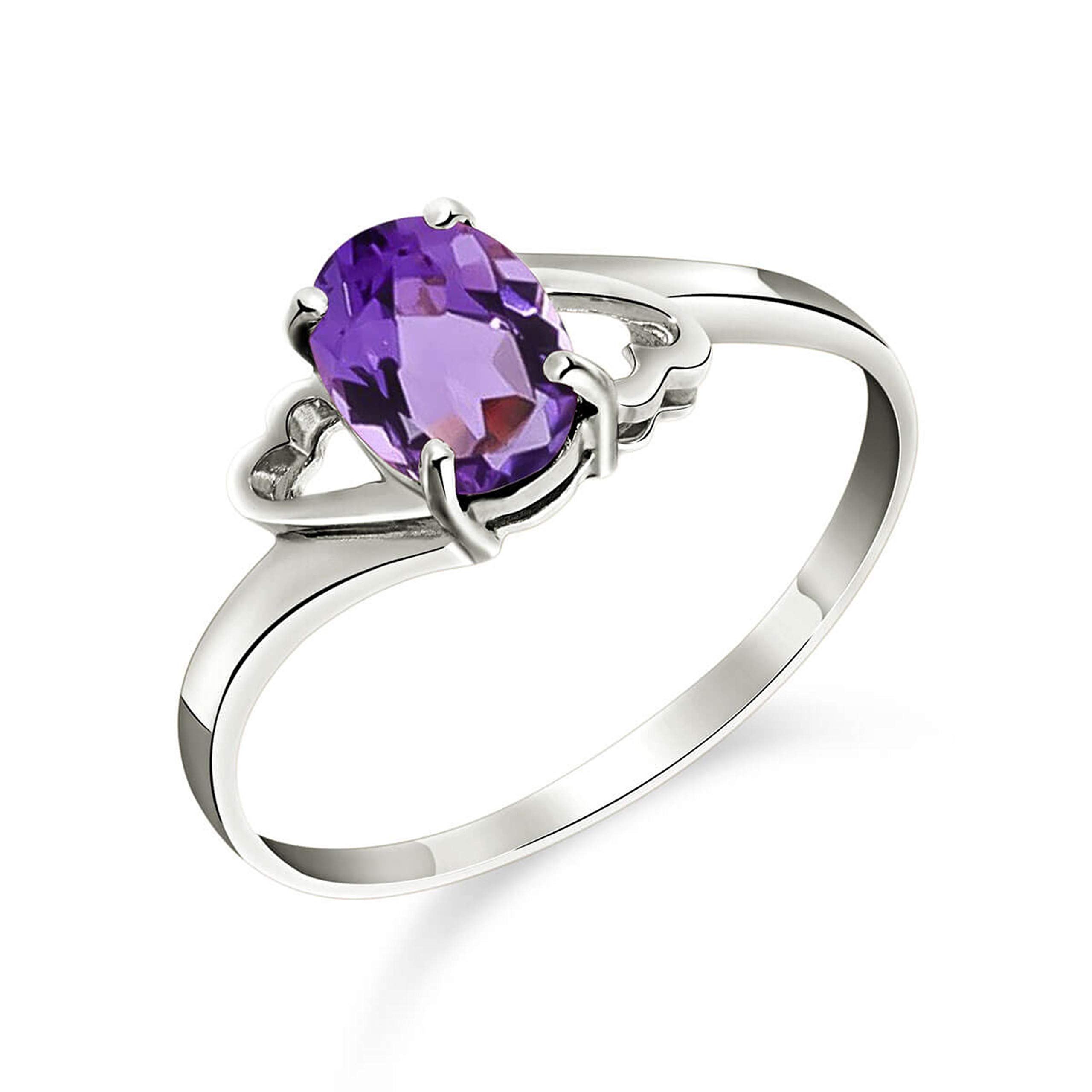 14K Yellow, White & Rose Gold Oval Amethyst Ring for Women | Elegant Galaxy Gold GG Jewelry for Engagement, Wedding & Special Occasions