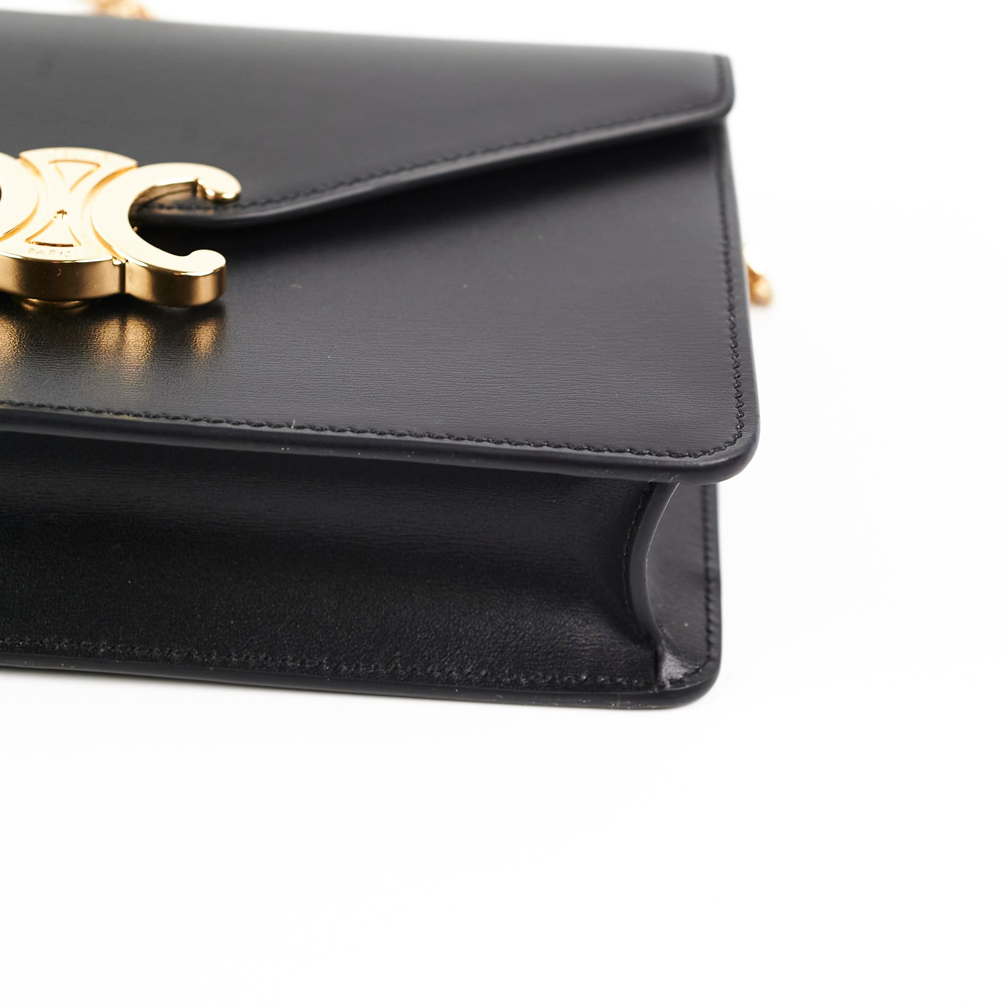Celine Triomphe Black Wallet On Chain WOC - Stylish Crossbody Bag for Women | Perfect for Evening Parties, Date Nights & Daily Essentials