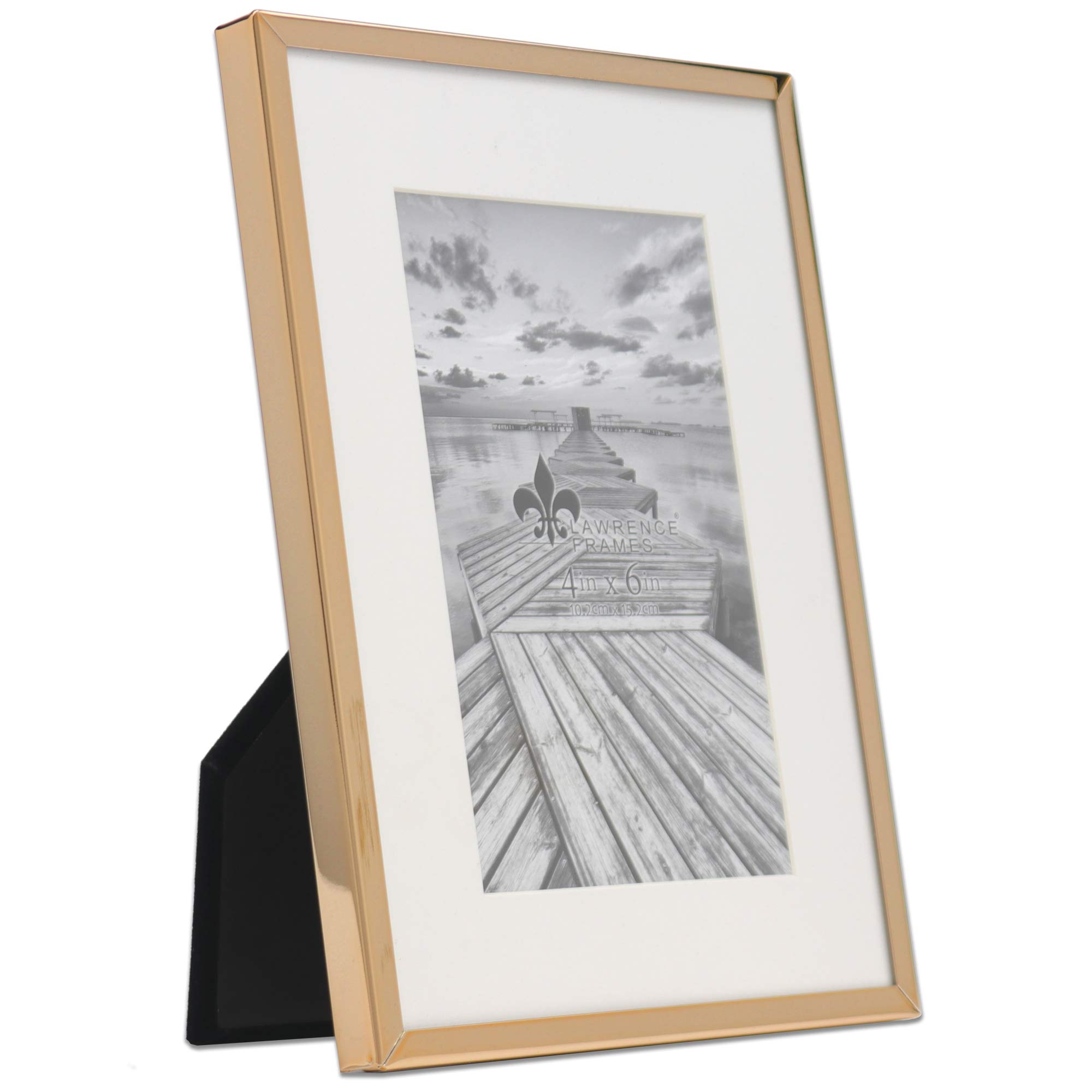 Lawrence Frames Classic Bead Picture Frame 4x6 Inch Gold - Perfect for Displaying Family Photos, Wedding Pictures & Home Decor