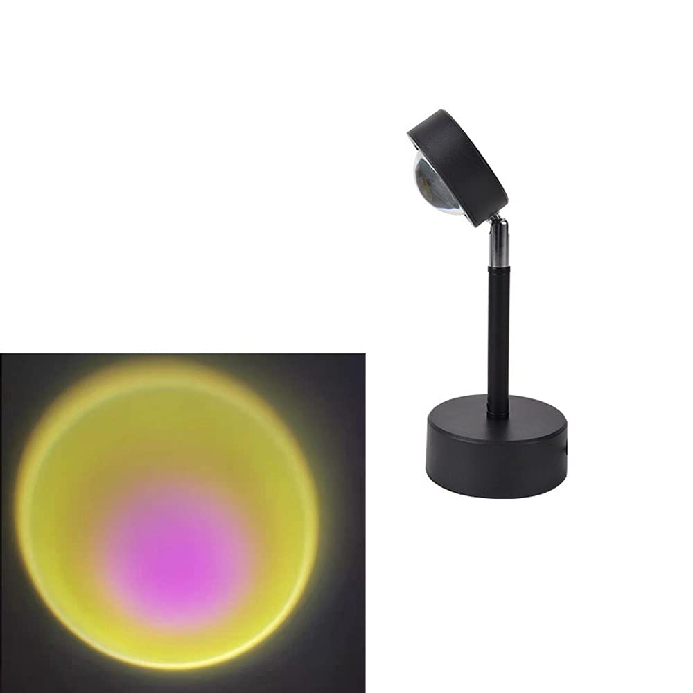 5W USB Rainbow Sunset LED Projector Night Light - 180° Adjustable Heads, Bedroom/Bar/Coffee Shop Wall Decoration, Mood Lighting for Relaxation & Ambiance