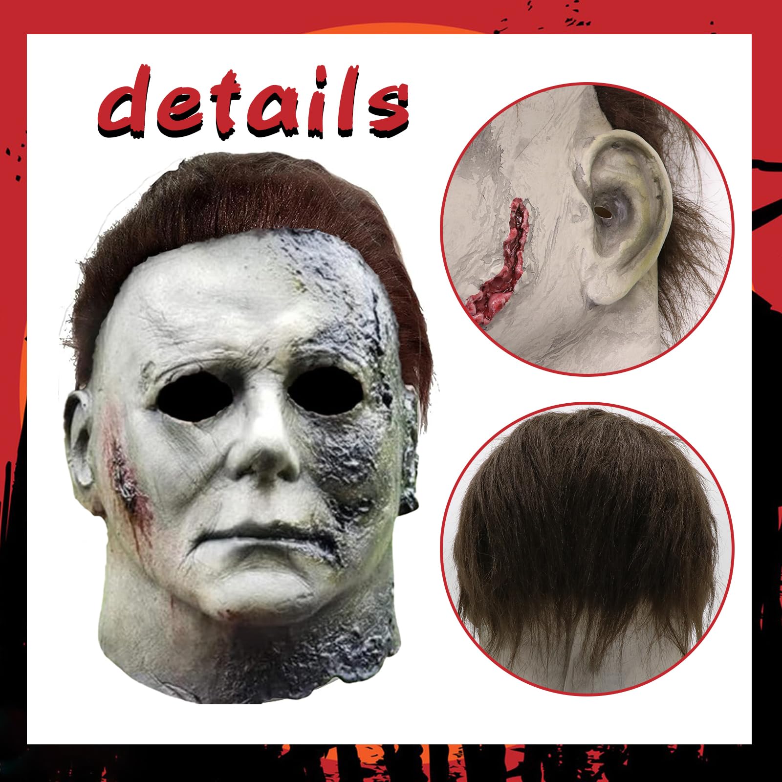 Michael Myers Halloween Mask - Scary Horror Cosplay Mask for Halloween Parties & Costume Events | Perfect for Trick or Treat, Haunted Houses & Horror Movie Nights